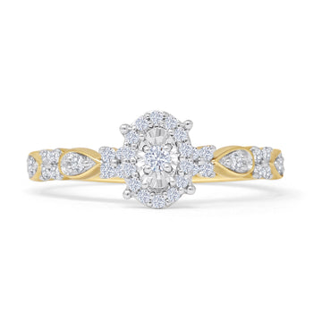 Oval Halo Vintage Style Diamond Ring
